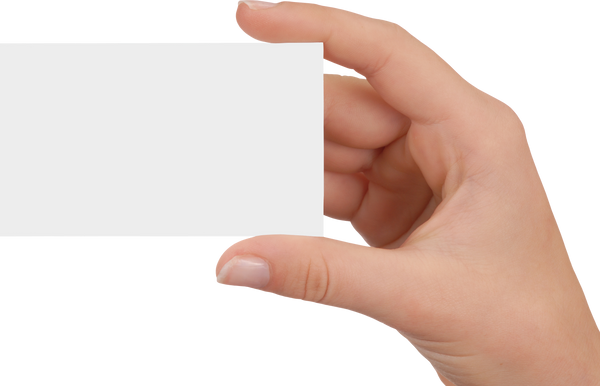 Hand with Blank Business Card