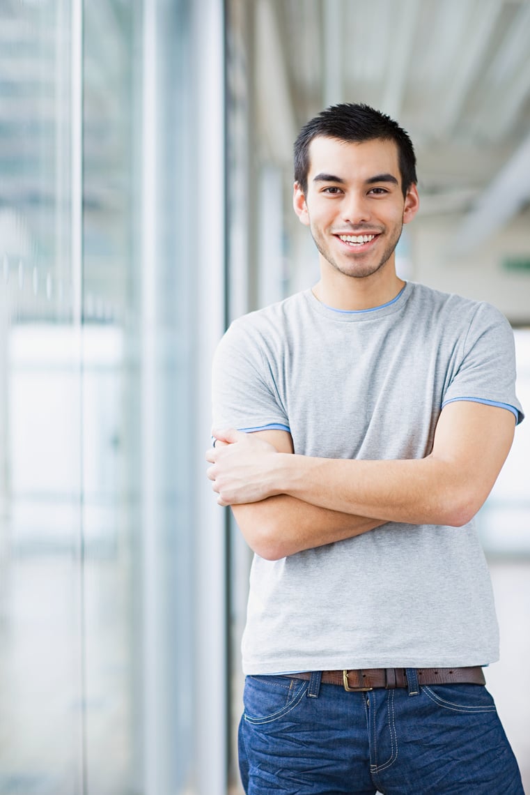 Young man smiling